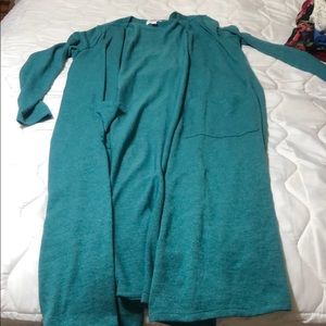 Teal green cardigan